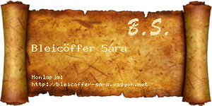 Bleicöffer Sára névjegykártya